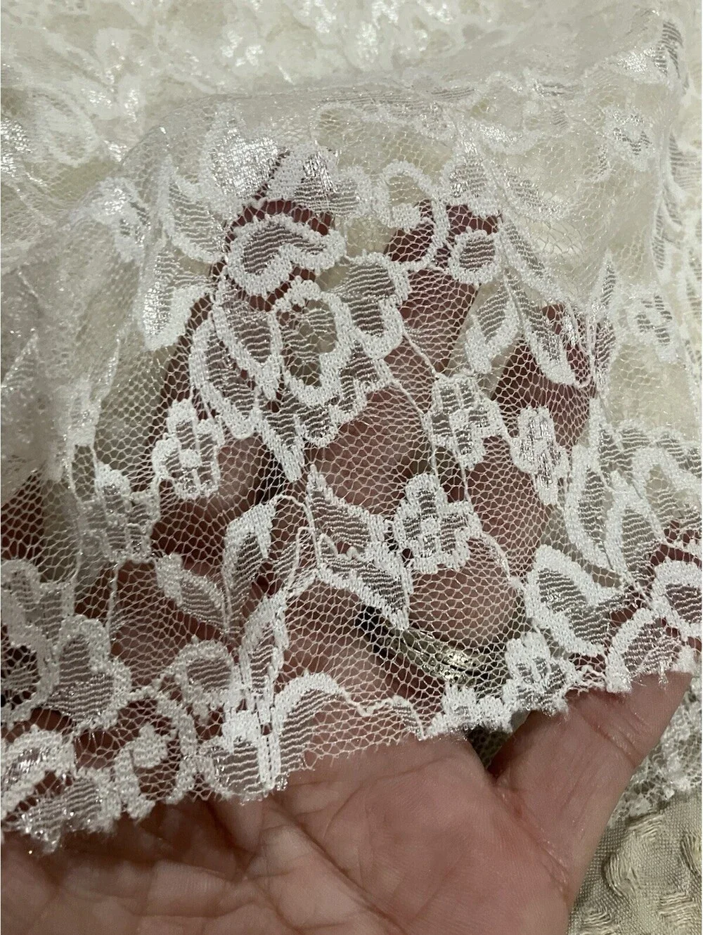 White Lace Fabric 60” X 112” New Fast Ship